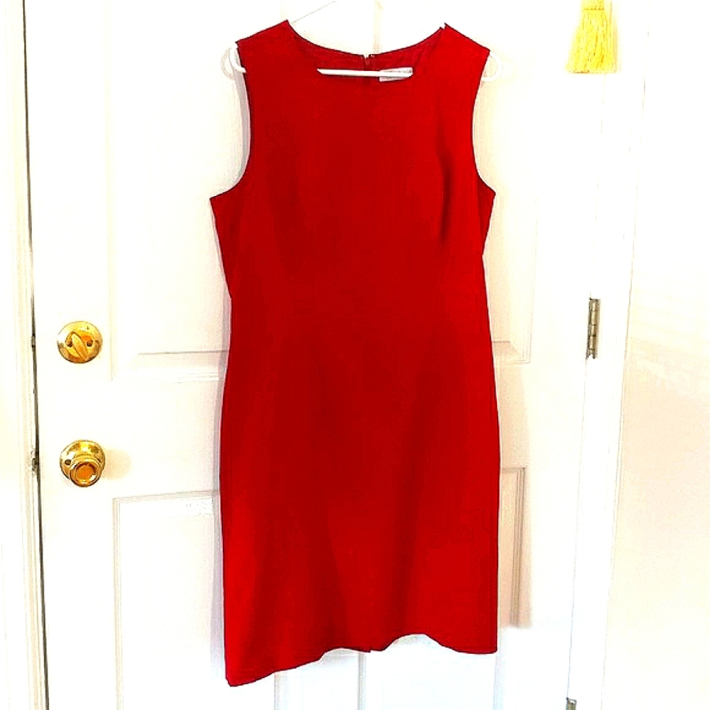 Calvin Klein 4 lipstick red dress